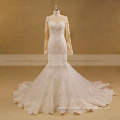 ED wedding gown bridal boat neck long sleeve wedding dress